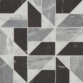 Quin Honed Marble Mosaic Tile in Cool Blend - marble tile